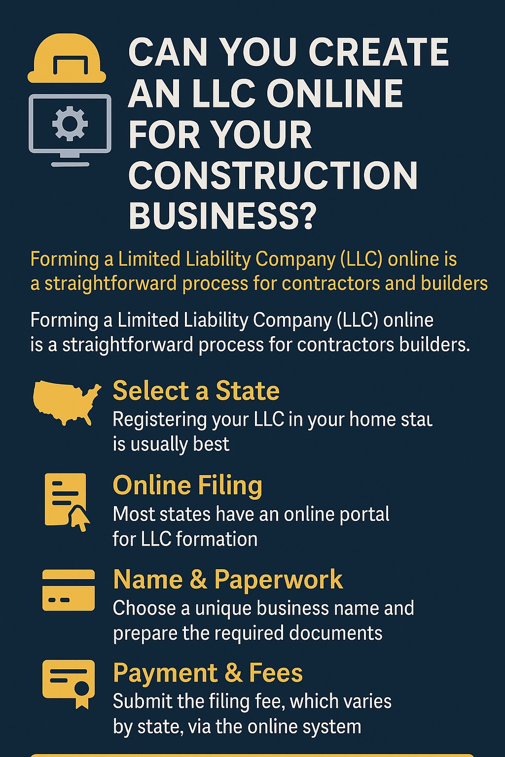 Register LLC Online for Your Construction Business