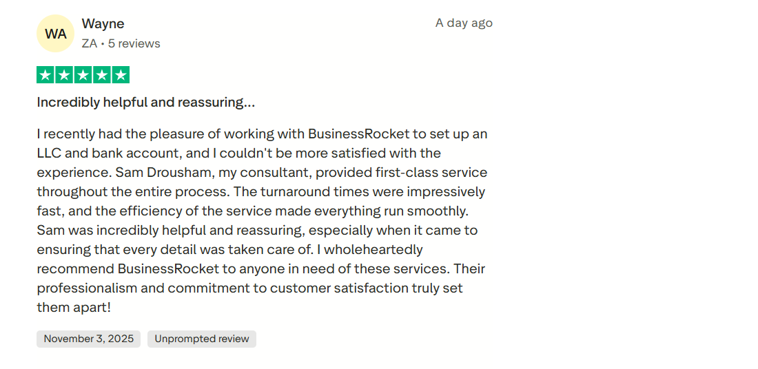Trustpilot Review by Wayne