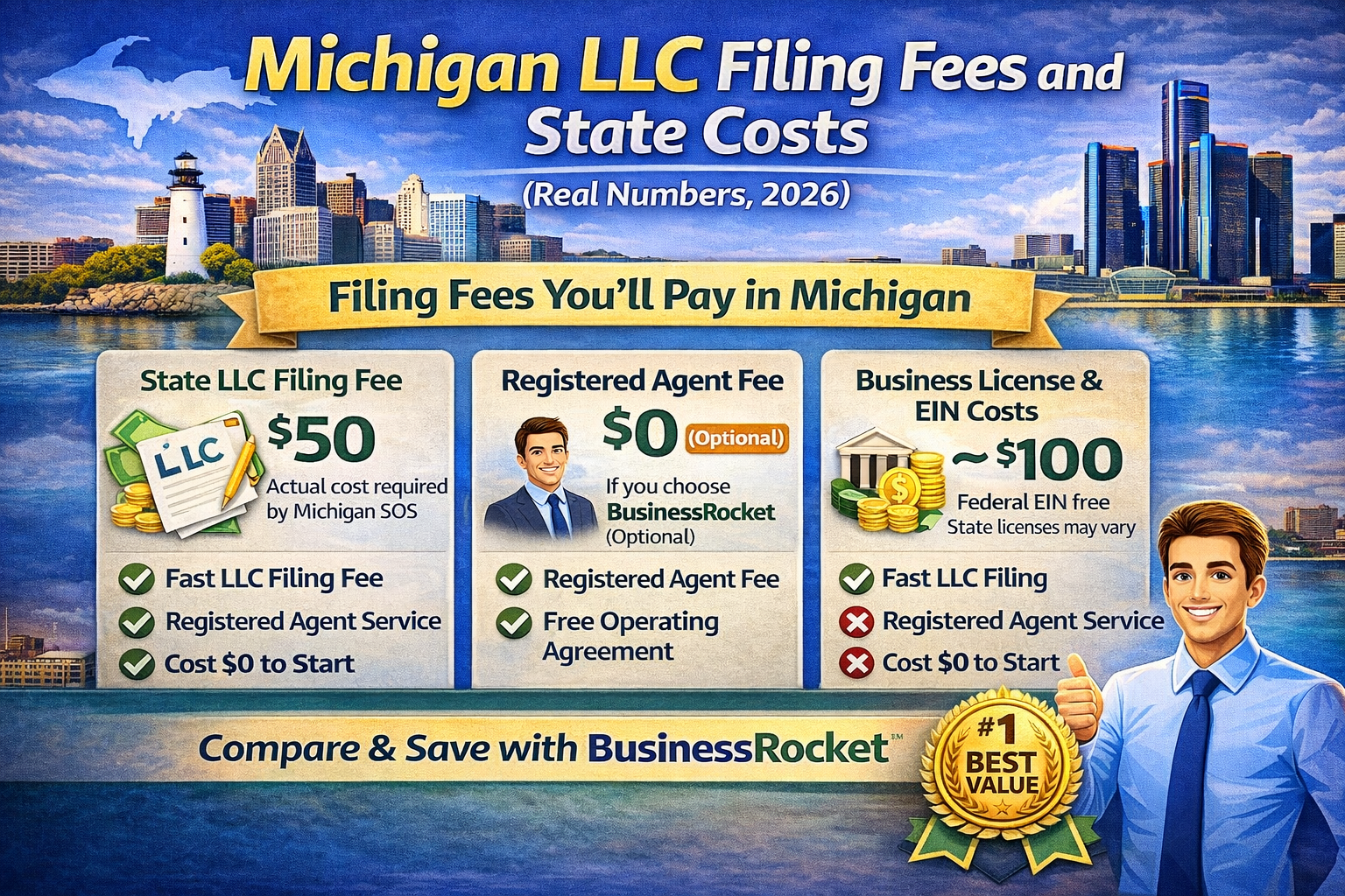Michigan LLC Filing Fees and State Costs (Real Numbers (2026)