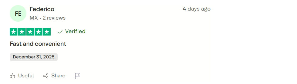 Trustpilot Review by Federico
