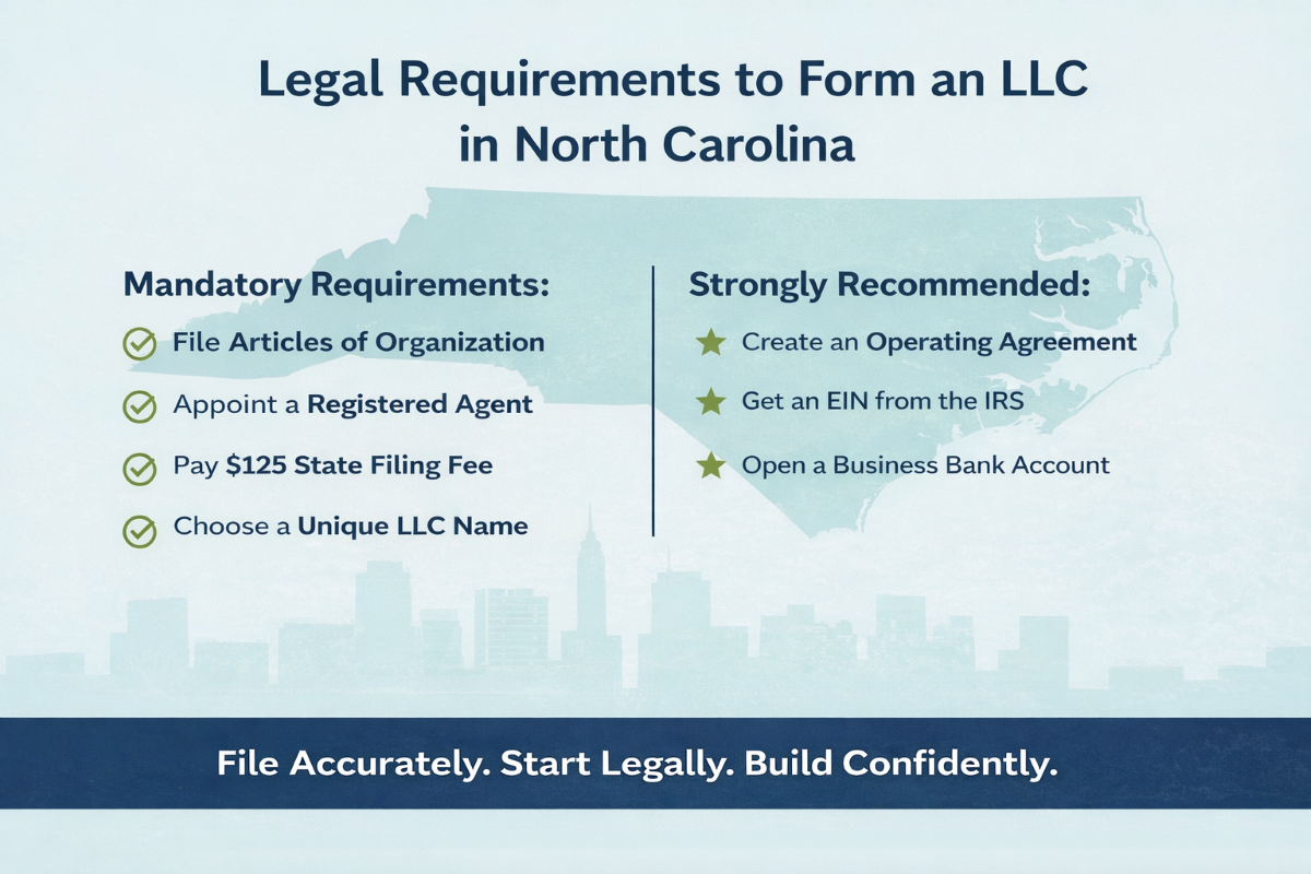 Legal Requirements to Form an LLC in North Carolina