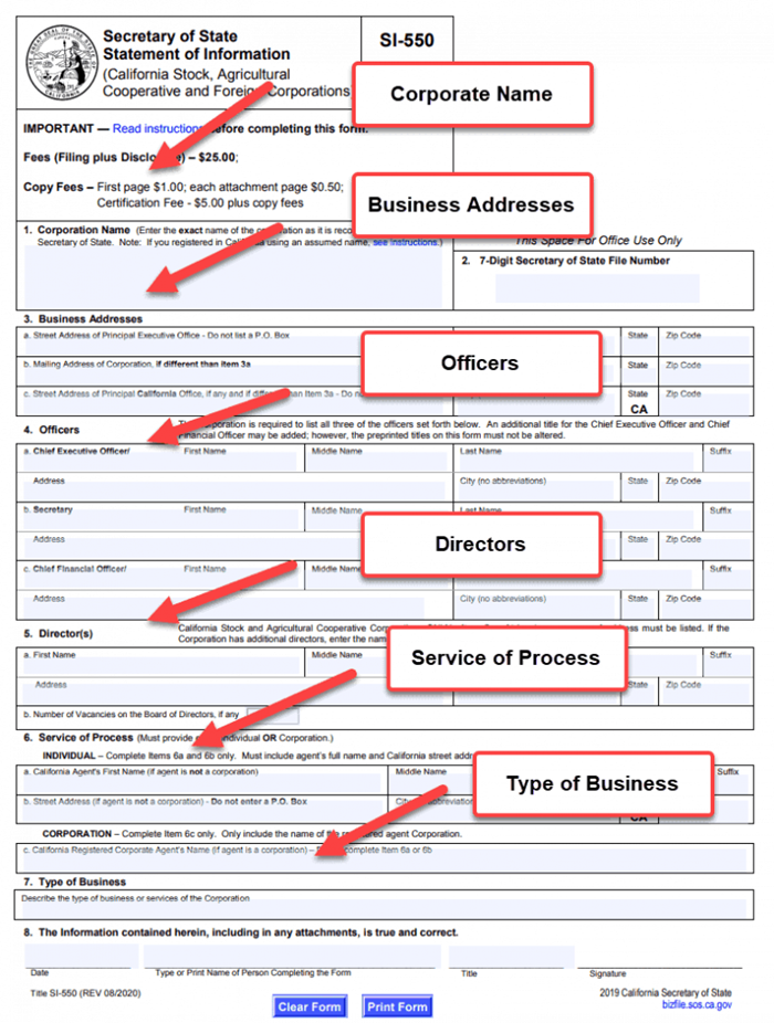 California-Statement-of-Information-Corporation
