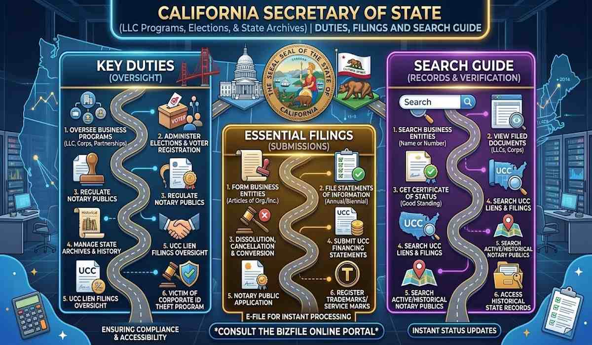 California Secretary of State | Duties, Filings and Search Guide