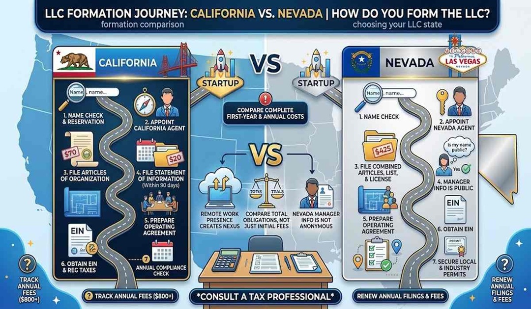 California vs Nevada - LLC Formation Journey - How Do Your Form The LLC