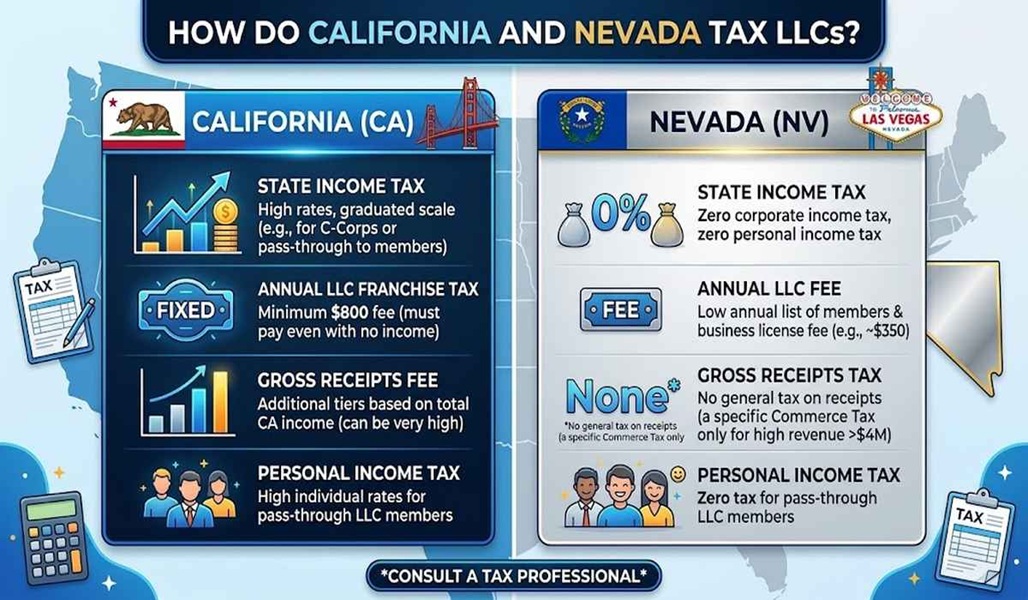 How Do California and Nevada Tax LLCs